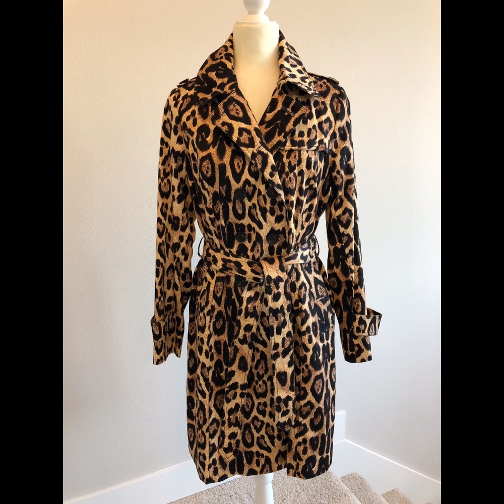 PINK TARTAN LEOPARD TRENCH